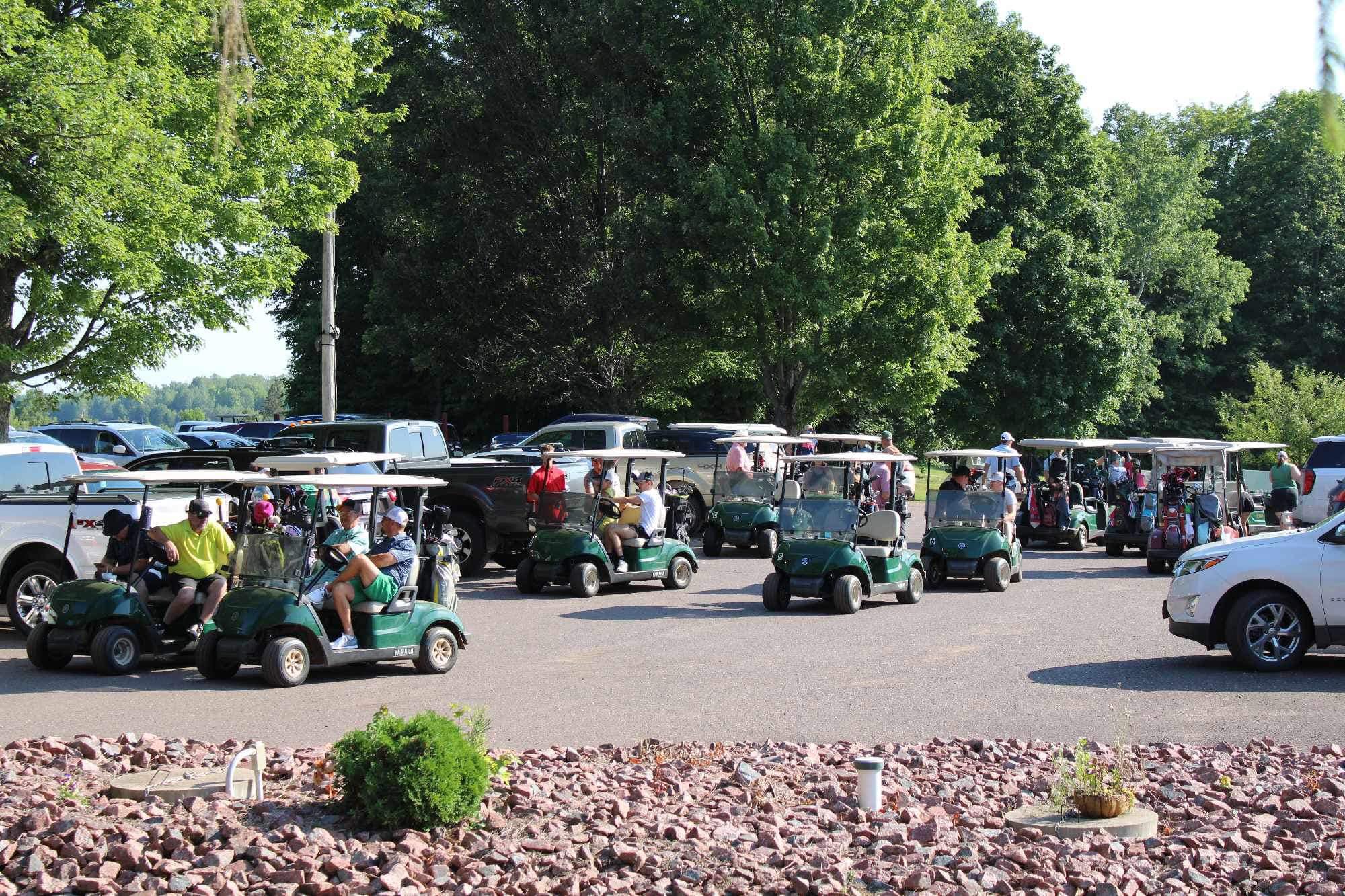 Carts on golf course
